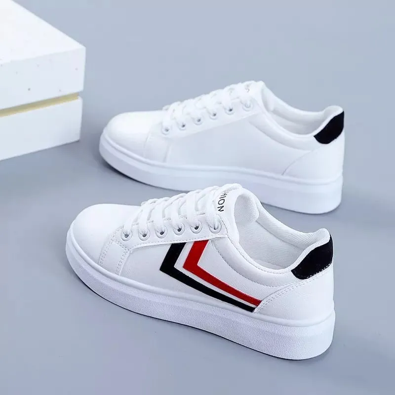 Women's White High Soled Sneaker Fashion Casual Shoes - 6617